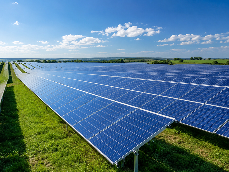 PV solar field with aluminum mounting frames